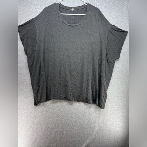 Jennaration Womens Top Size XL Gray Round Neck Short Sleeves Rayon